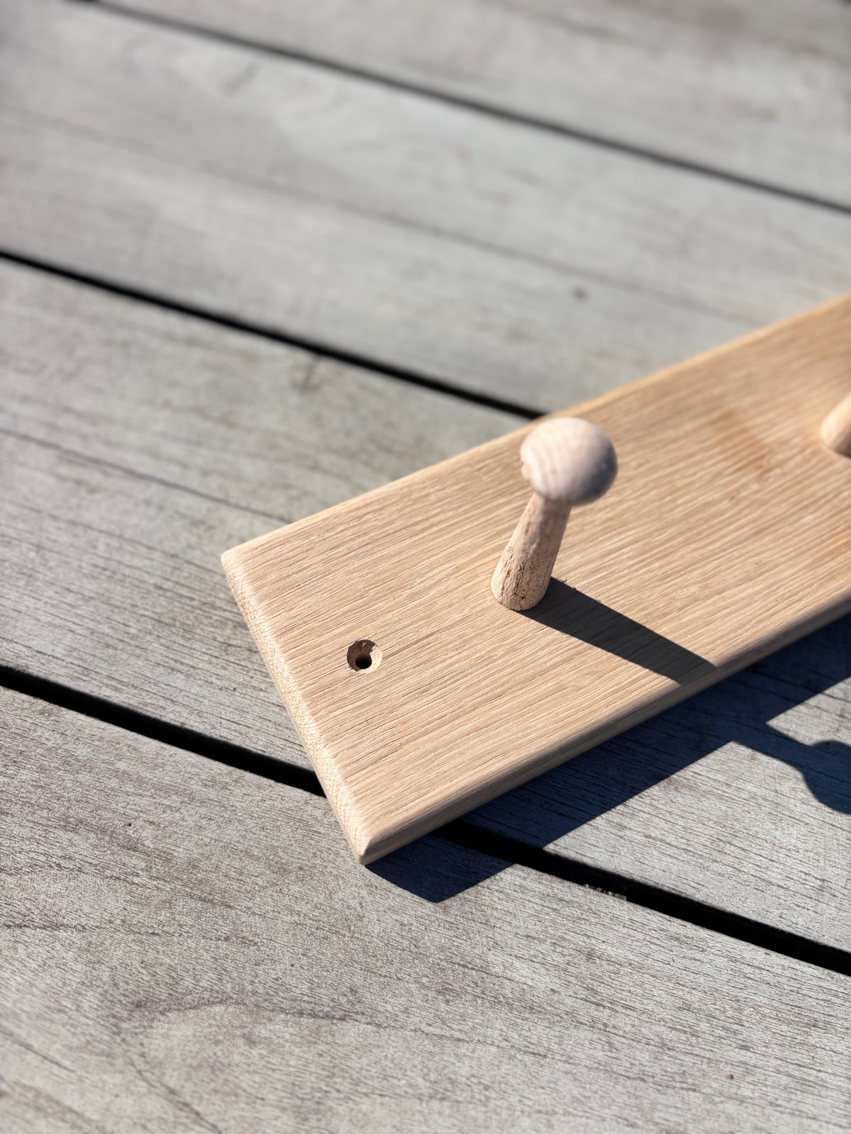 English Oak Coat Rail (3 Peg)