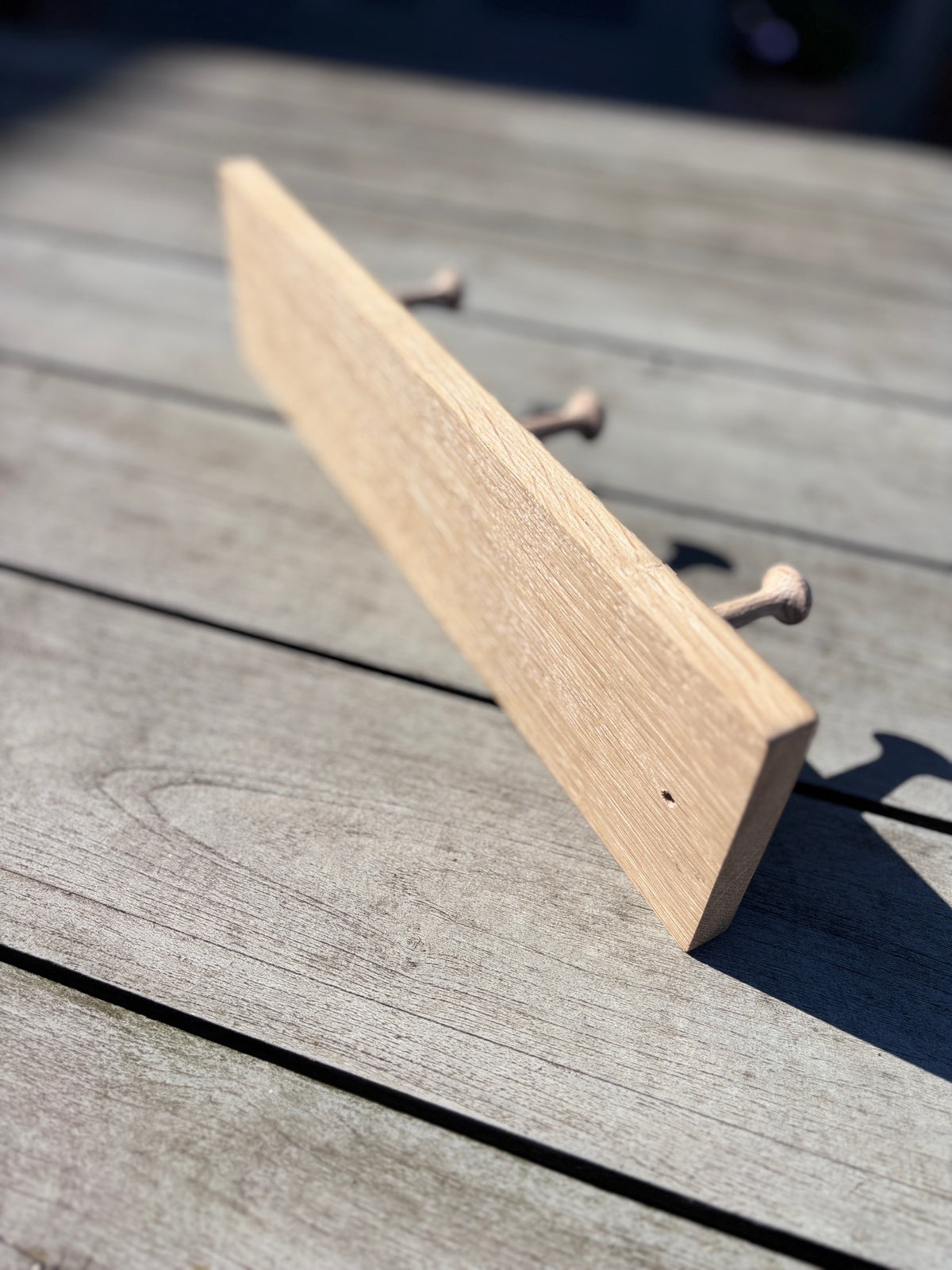 English Oak Coat Rail (3 Peg)