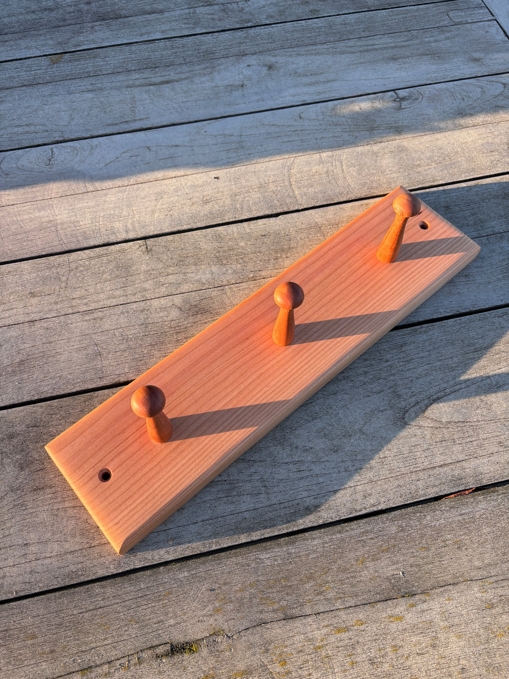 English Cherry Peg Rail - 3 Pegs