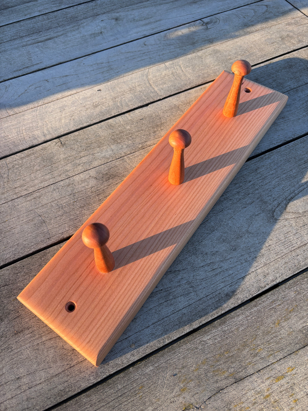 English Cherry Peg Rail - 3 Pegs