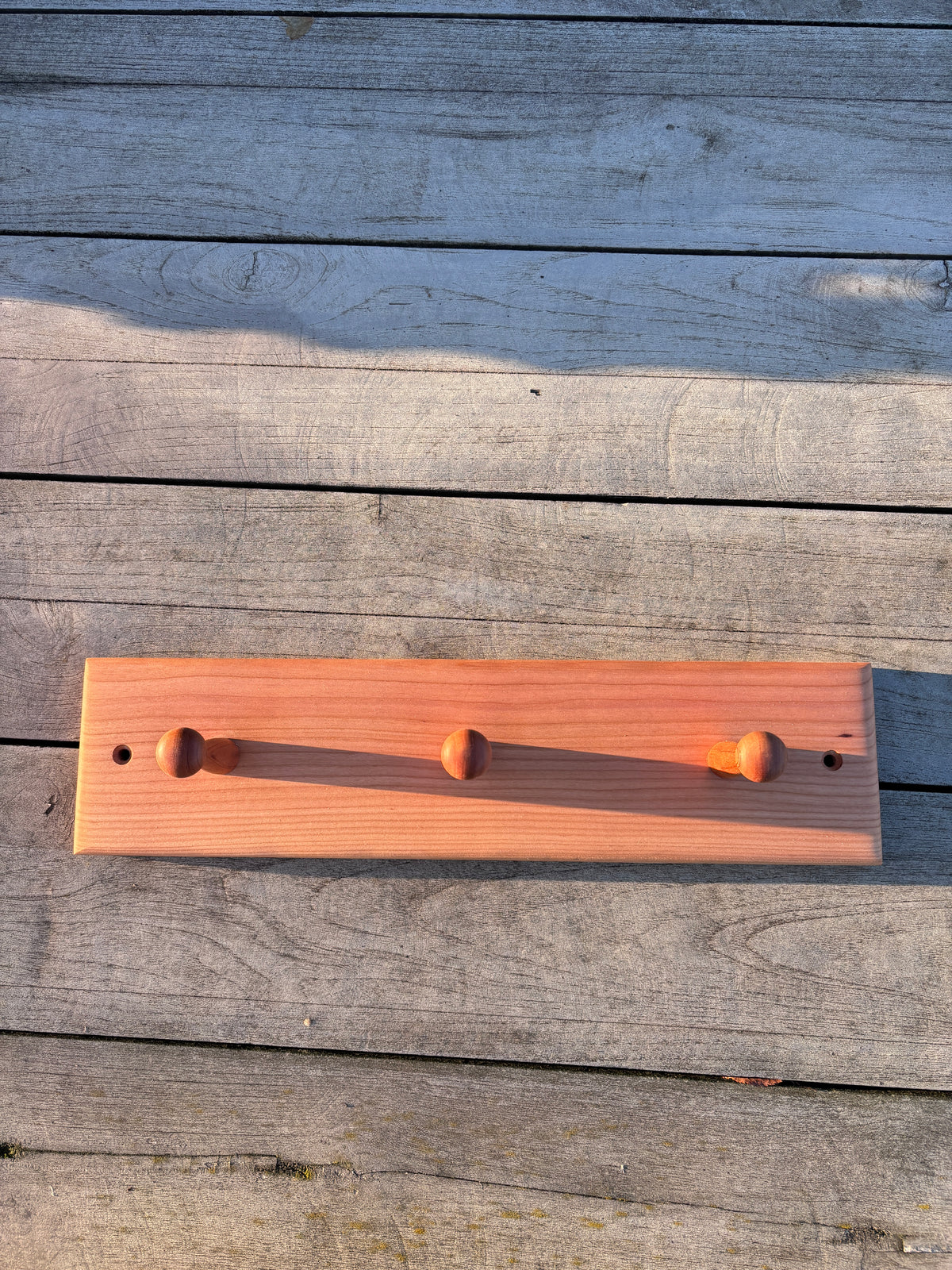 English Cherry Peg Rail - 3 Pegs