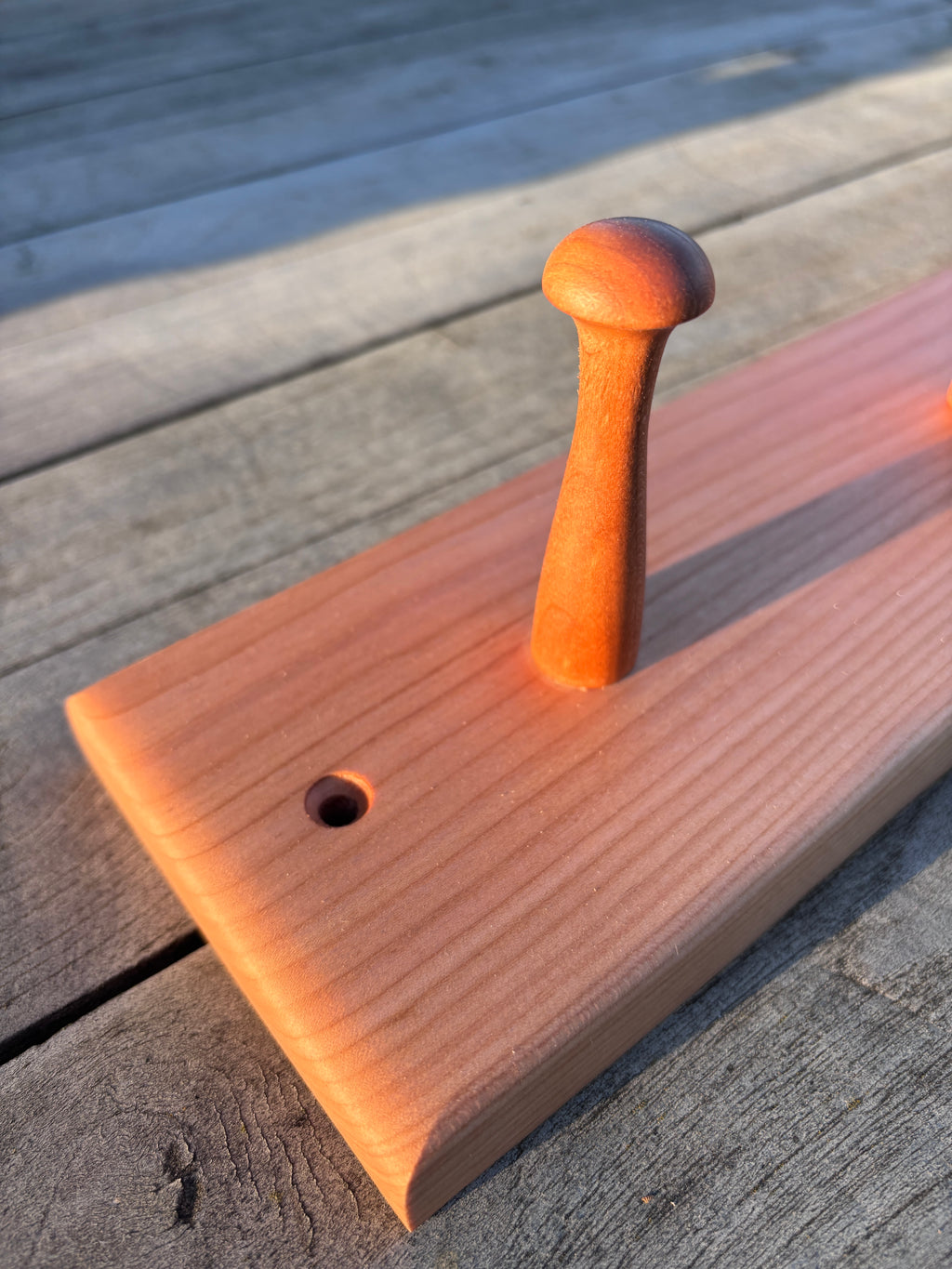 English Cherry Peg Rail - 3 Pegs
