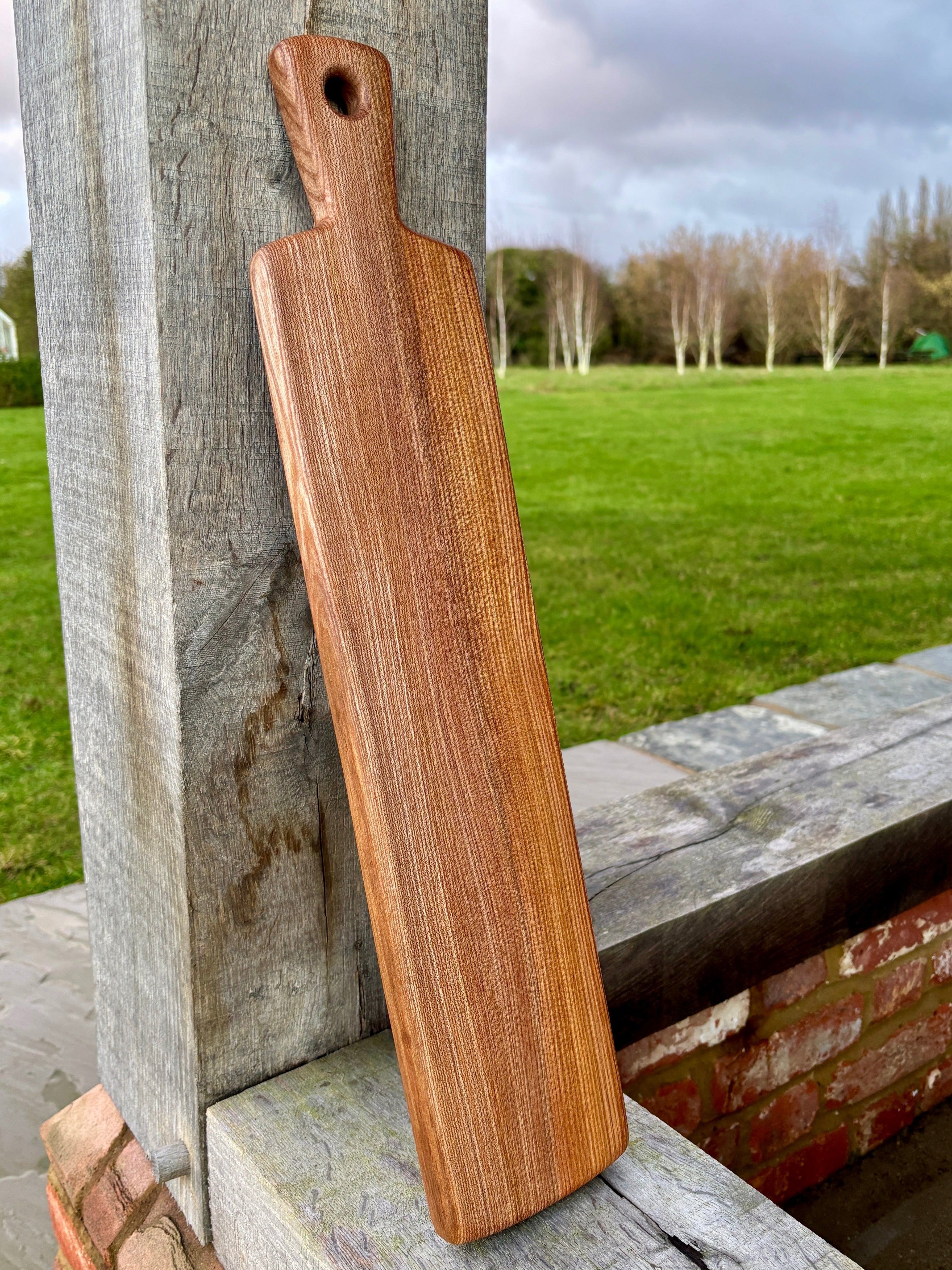 Handmade narrow English Elm Charcuterie Board 