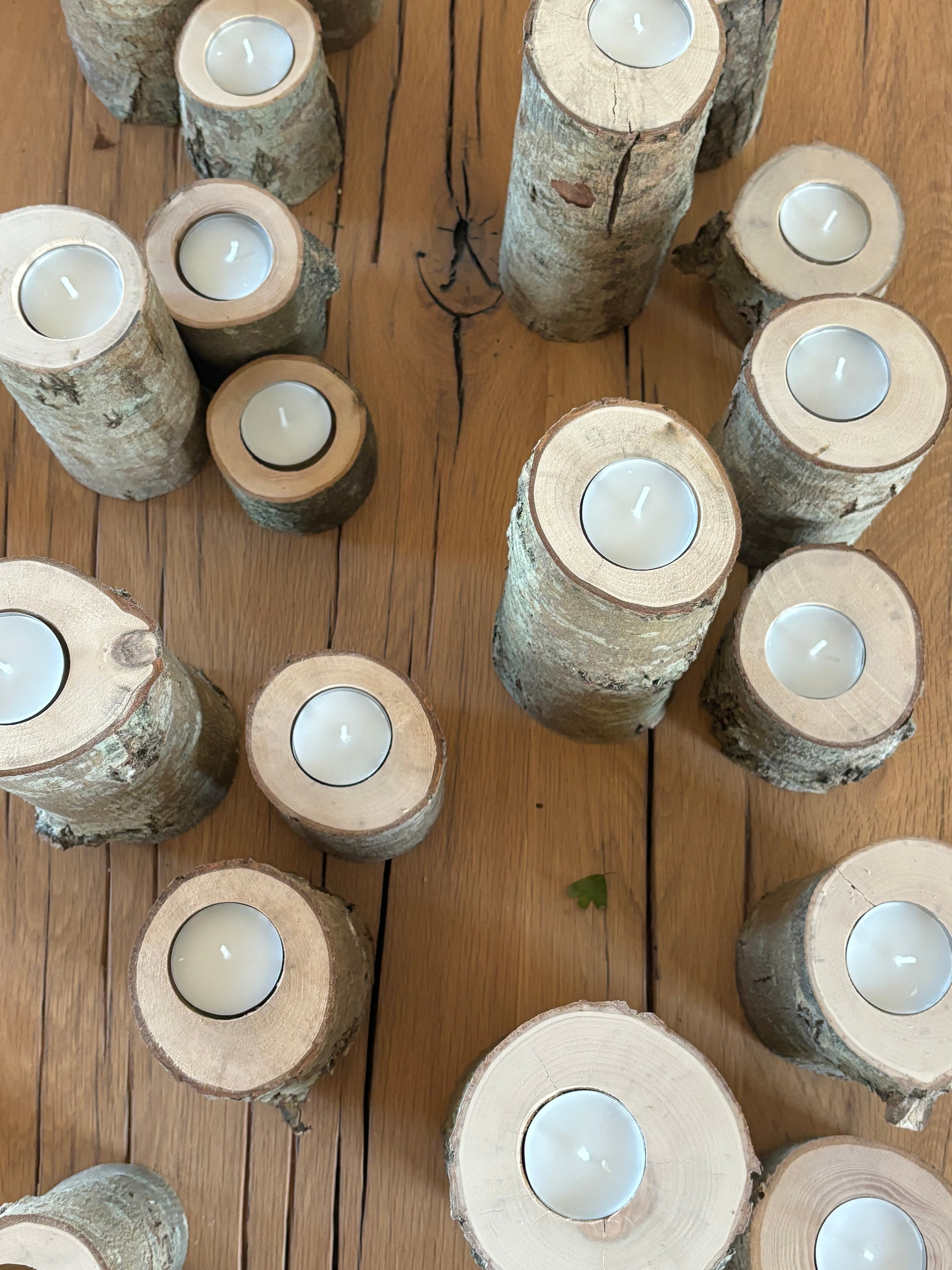 Natural Log Tea Light Set