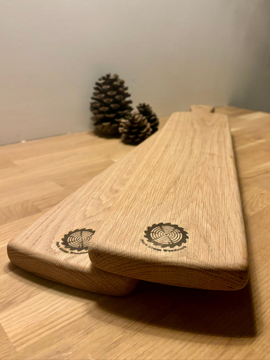 Handmade narrow European oak charcuterie board 