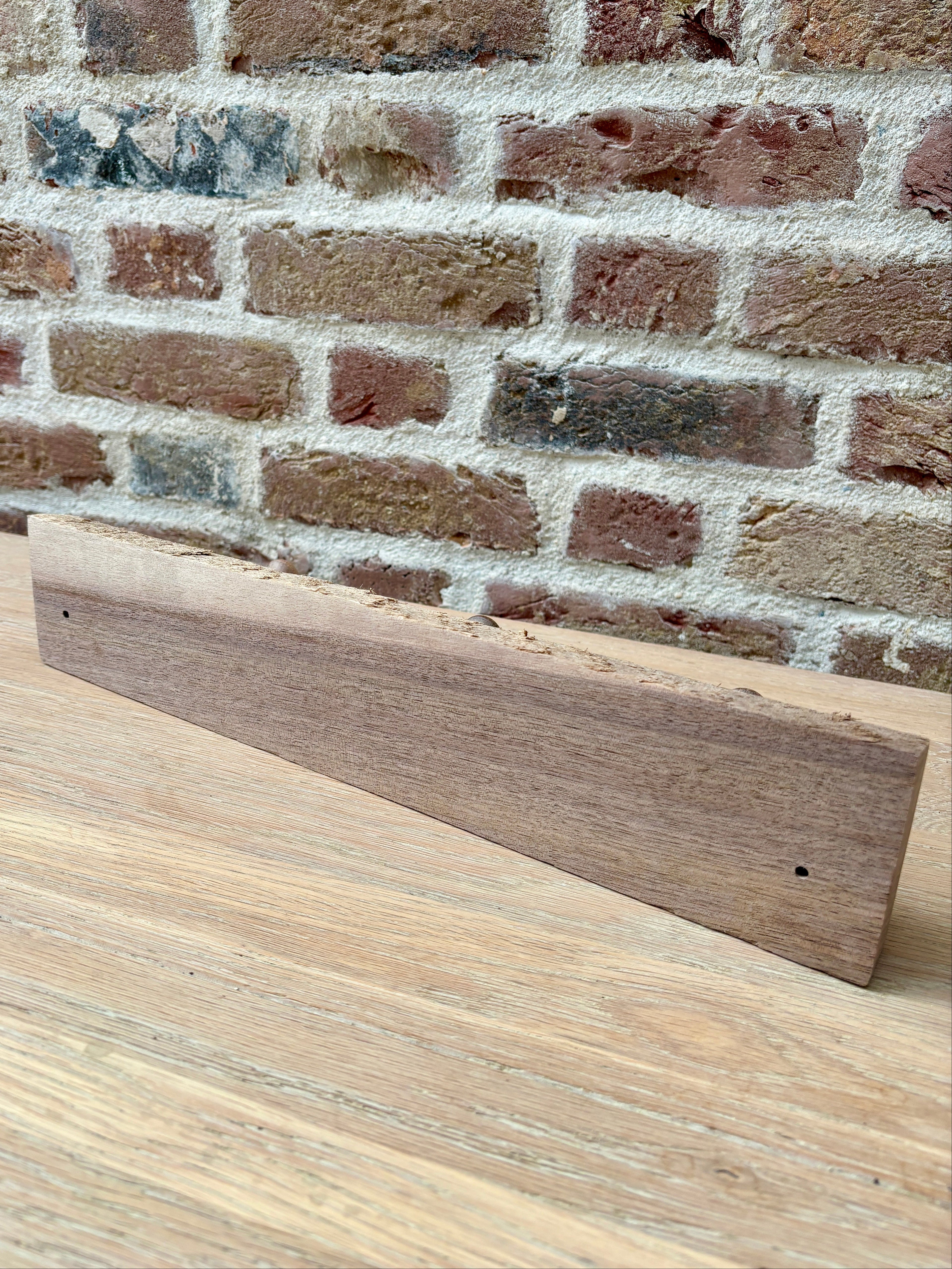 English Walnut Coat Rail - 3 Pegs